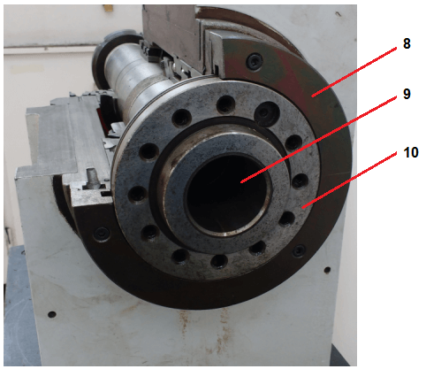 CNC lathe spindle internals - end view