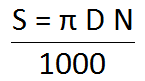 Cutting speed formula for Metric dimensions