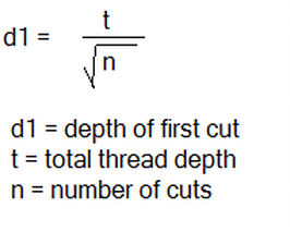 CNC threading - first depth of cut calculation in G76 Fanuc threading cycle